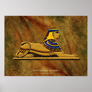 Egyptische Sphinx over Poster met leder-effect-kun