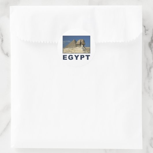 Egyptische Sphinx Ronde Sticker (Tas)