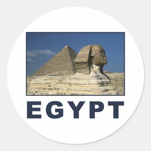 Egyptische Sphinx Ronde Sticker (Voorkant)