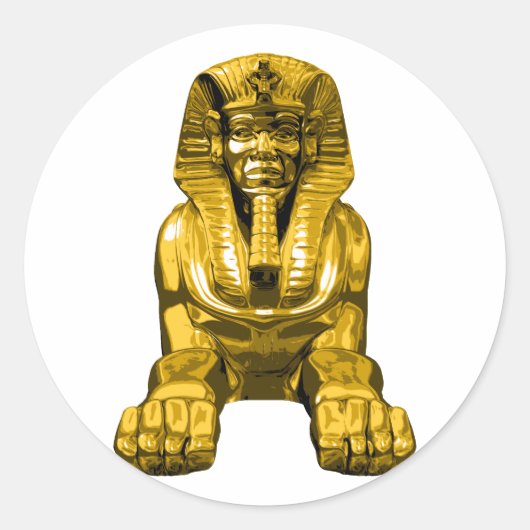 Egyptische Sphinx Ronde Sticker (Voorkant)