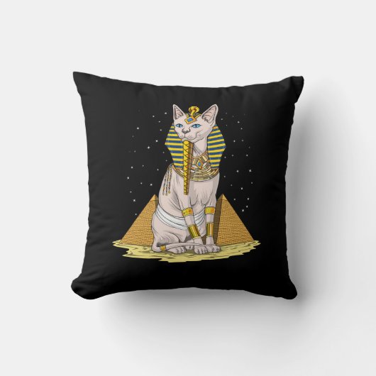Egyptische Sphynx Cat Bastet Ancient Goddess Kussen (Voorkant)