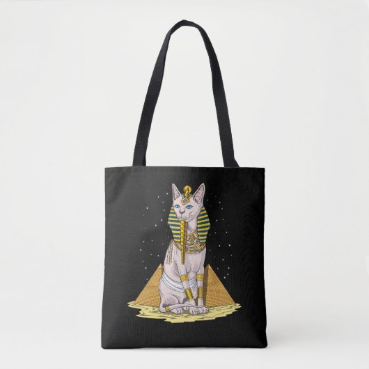 Egyptische Sphynx Cat Bastet Ancient Goddess Tote Bag (Voorkant)