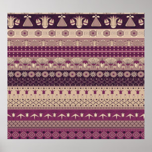 Egyptische stam: Oud naadloos Poster