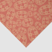 Egyptische stamschilden crème Rusty Red Etnic Tissuepapier (Detail)