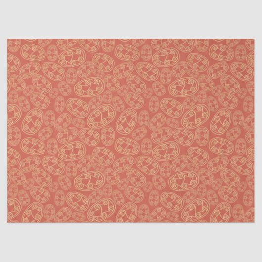 Egyptische stamschilden crème Rusty Red Etnic Tissuepapier (Voorkant)