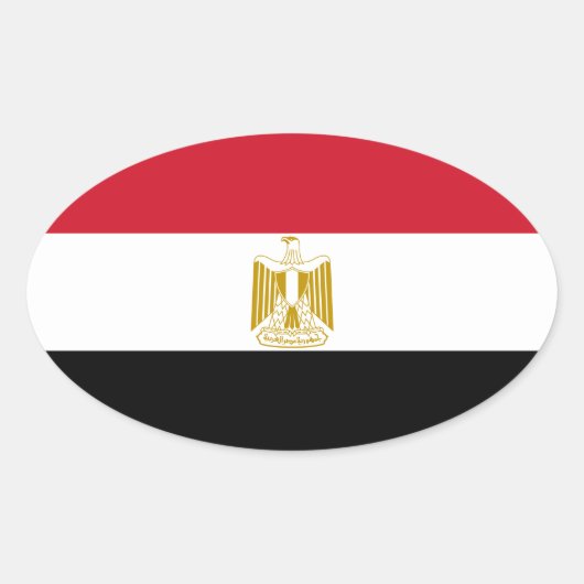 Egyptische Sticker met de vlag van ovaal (Voorkant)