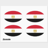 Egyptische Sticker met de vlag van ovaal (Vel)