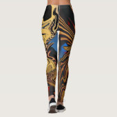 Egyptische stijl Abstracte kleur ontworpen Leggings (Achterkant)