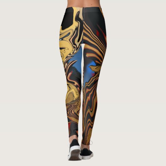 Egyptische stijl Abstracte kleur ontworpen Leggings (Achterkant)