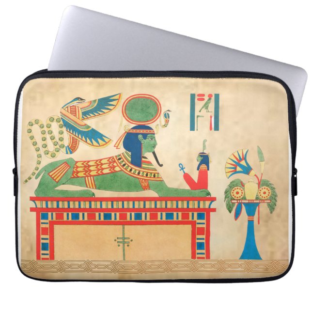Egyptische stijl laptop sleeve (Voorkant)