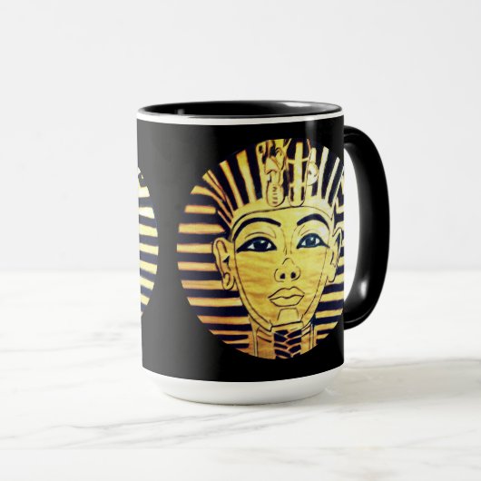 Egyptische Style Black en Gold Pharaoh Coffee-Mok Mok (Voorkant rechts)