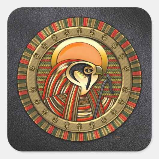 Egyptische Sun God Ra Vierkante Sticker (Voorkant)