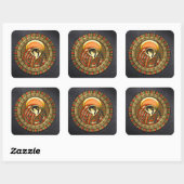 Egyptische Sun God Ra Vierkante Sticker (Vel)