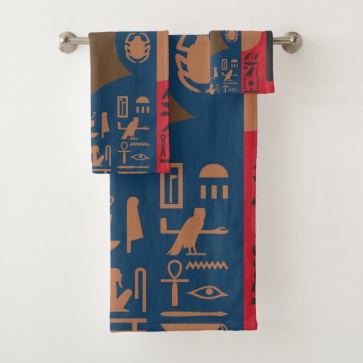 Egyptische symbolen Art Deco Compositie #1 Bad Handdoek (Insitu)