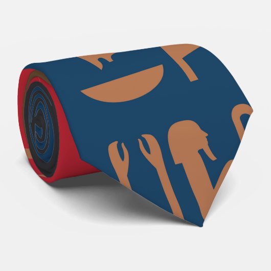 Egyptische symbolen Art Deco Compositie #1 Stropdas (Opgerold)