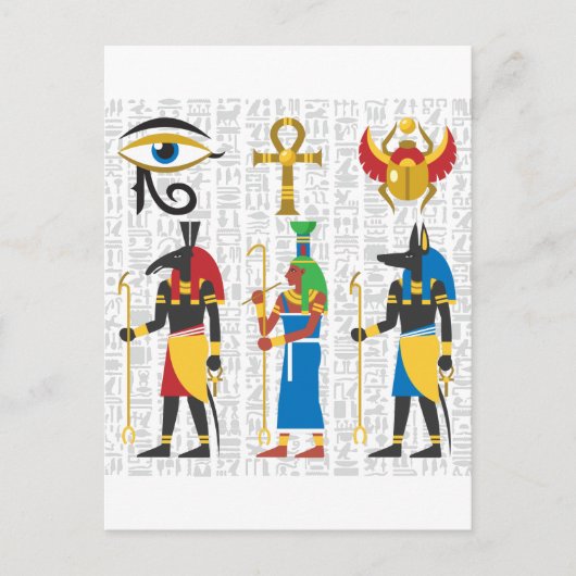 Egyptische symbolen briefkaart (Voorkant)