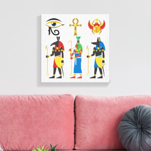 Egyptische symbolen canvas afdruk (Insitu (Woonkamer))
