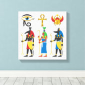 Egyptische symbolen canvas afdruk (Insitu (Houten vloer))