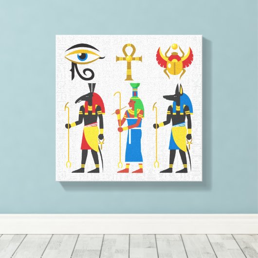 Egyptische symbolen canvas afdruk (Insitu (Houten vloer))