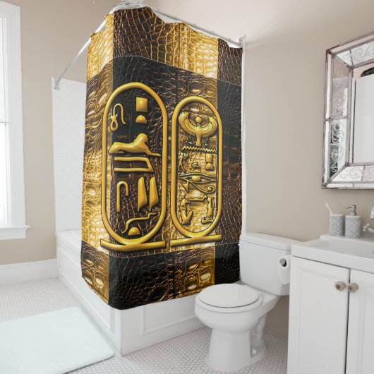 Egyptische symbolen douchegordijn (In situ)
