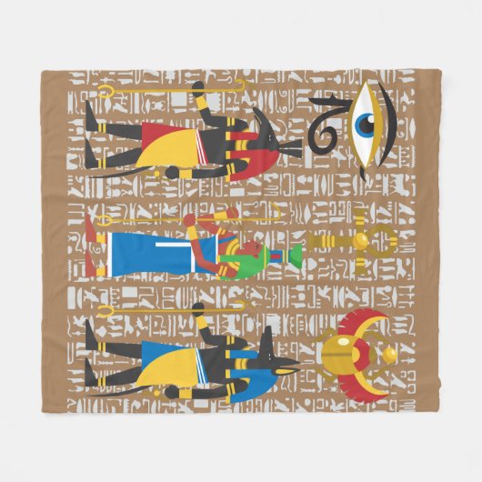 Egyptische symbolen fleece deken (Voorkant (Horizontaal))