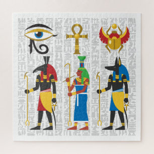Egyptische Symbolen Jigzaag Puzzle Legpuzzel