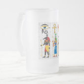 Egyptische symbolen matglas bierpul (Voorkant links)