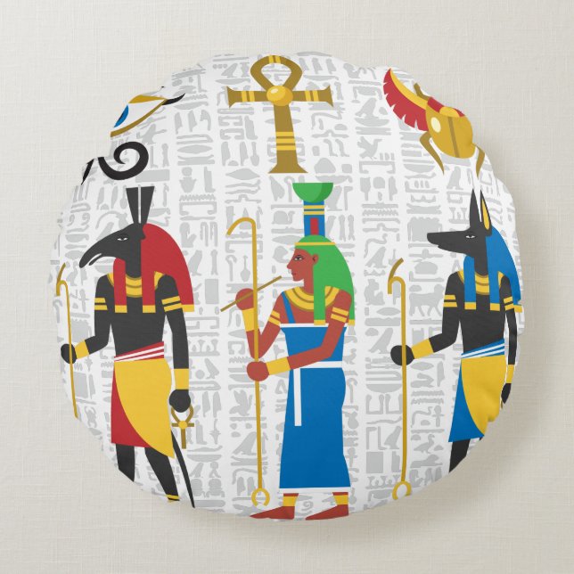 Egyptische symbolen rond kussen (Voorkant)