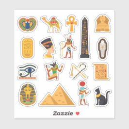 Egyptische symbolen set pack sticker