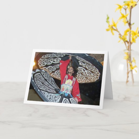 Egyptische Tanoura-danser Kaart (Gele Bloem)