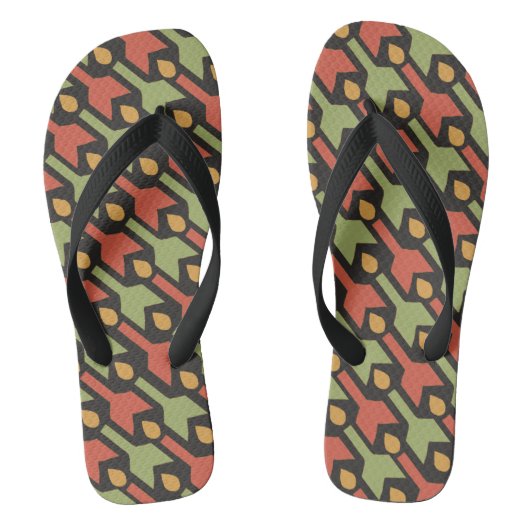 Egyptische Teenslippers met het rode pijlpatroon (Voetbed)
