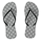 Egyptische Tegel Pattern, Black and White Teenslippers (Voetbed)