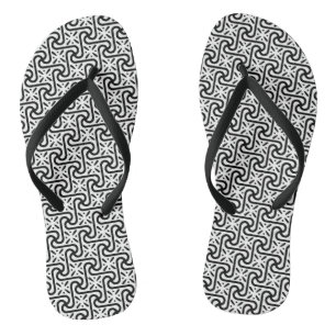 Egyptische Tegel Pattern, Black and White Teenslippers