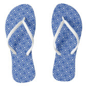Egyptische Tegel Pattern, Cobalt Blue en White Teenslippers (Voetbed)