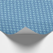Egyptische Tegel Pattern, Indigo and Light Sky Blu Cadeaupapier (Hoek)