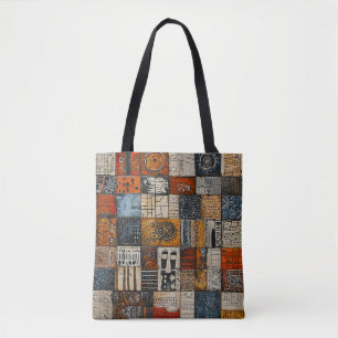 Egyptische tegels aan een muur tote bag