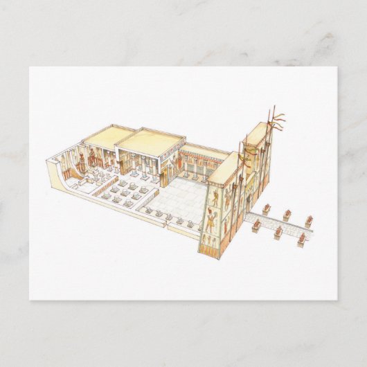 Egyptische tempel 2 briefkaart (Voorkant)