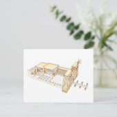Egyptische tempel 2 briefkaart (Staand voorkant)