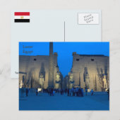 Egyptische tempel bij de ingang van Luxor 's nacht Briefkaart (Voorkant / Achterkant)
