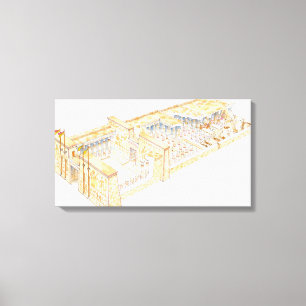 Egyptische tempel canvas afdruk