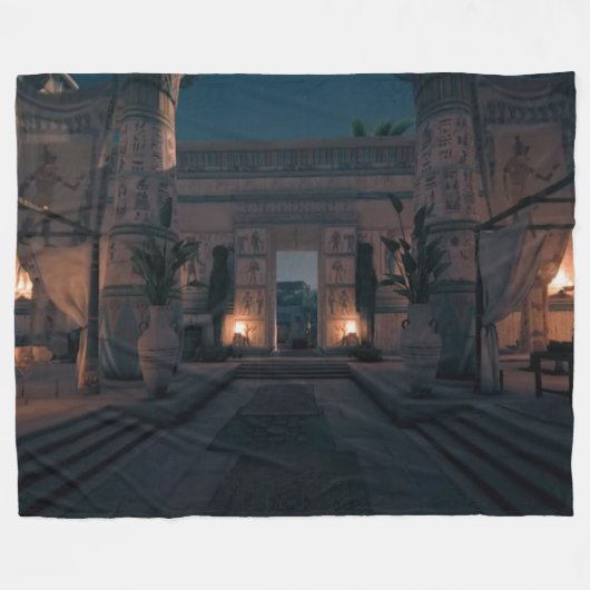 EGYPTISCHE TEMPEL FLEECE DEKEN (Voorkant (Horizontaal))