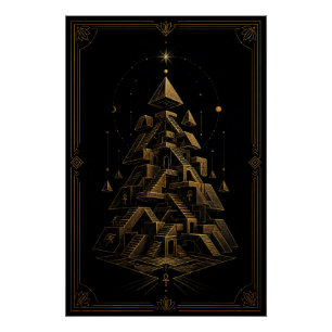 Egyptische tempel labyrint poster