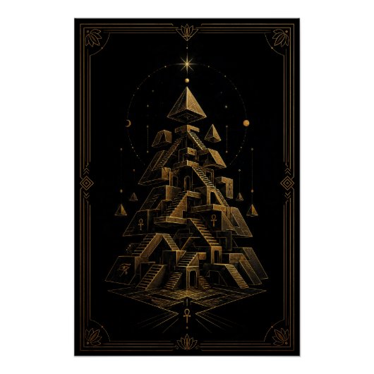 Egyptische tempel labyrint poster (Voorkant)