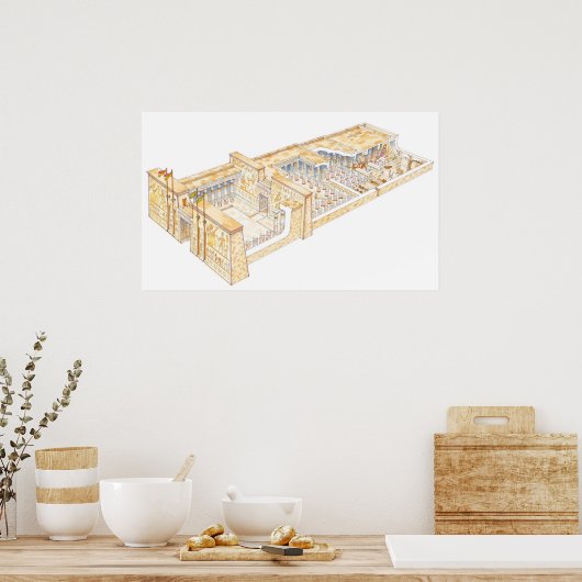 Egyptische tempel poster (Keuken)