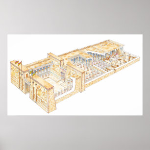 Egyptische tempel poster