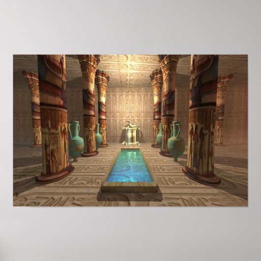 Egyptische Tempel Poster (Voorkant)