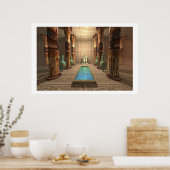 EGYPTISCHE TEMPELAFDRUKKING POSTER (Keuken)