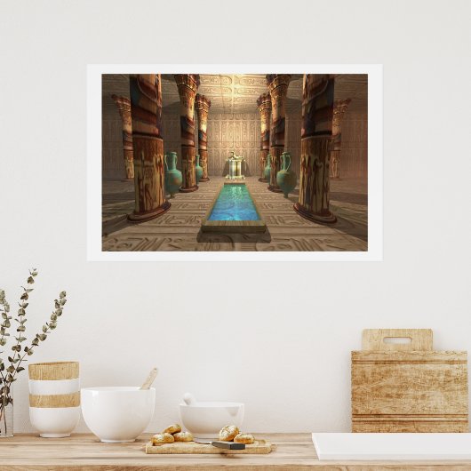 EGYPTISCHE TEMPELAFDRUKKING POSTER (Keuken)