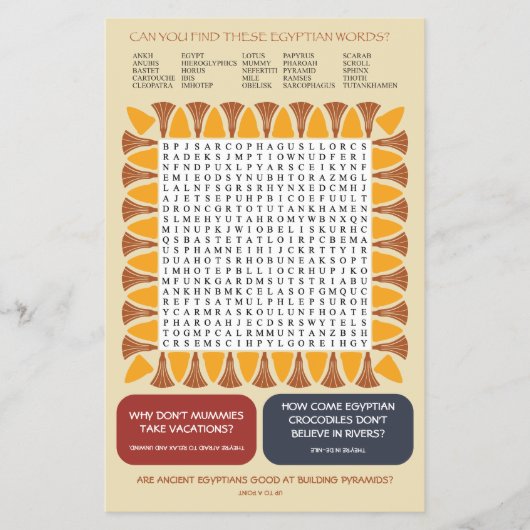 Egyptische Thema Spelletjes en Puzzels Activiteite Flyer (Voorkant)
