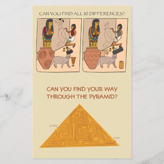 Egyptische Thema Spelletjes en Puzzels Activiteite Flyer (Achterkant)
